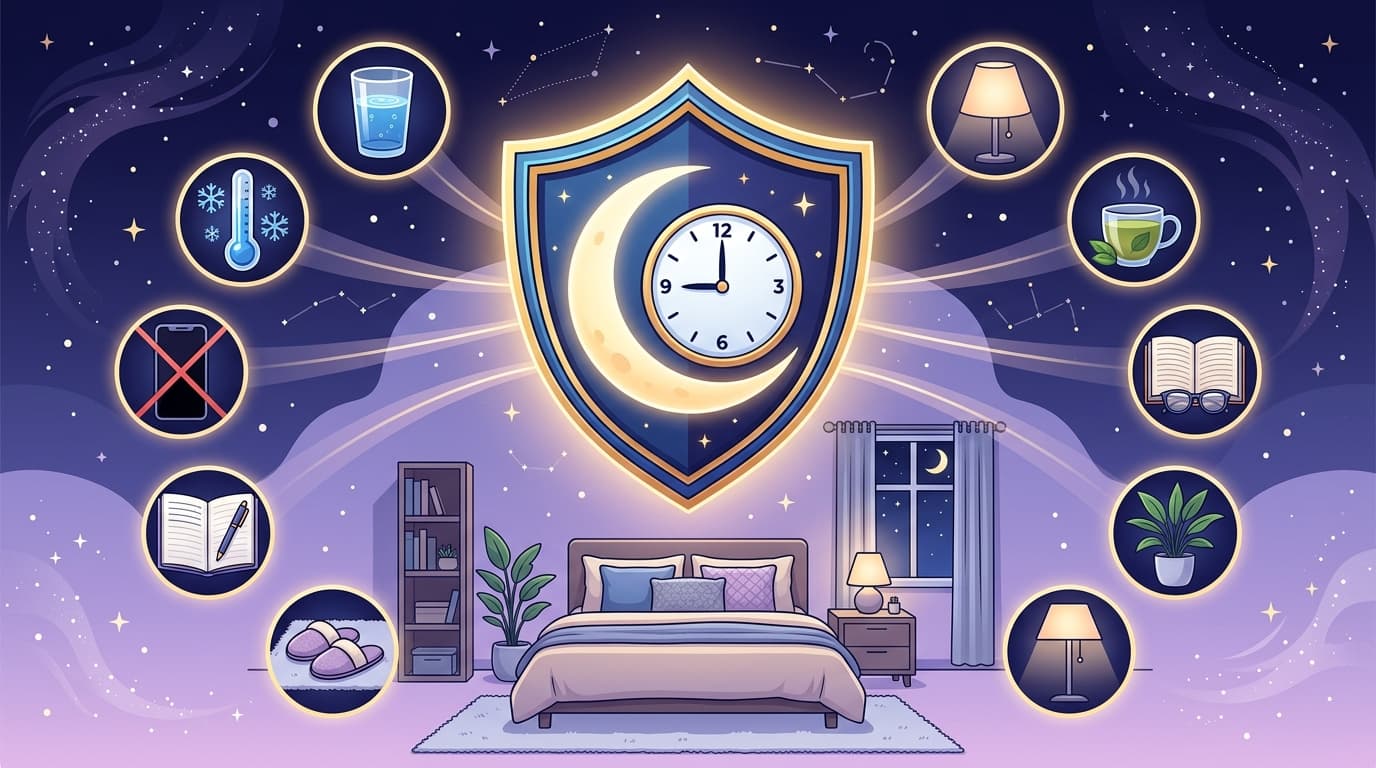 Sleep hygiene habits illustration